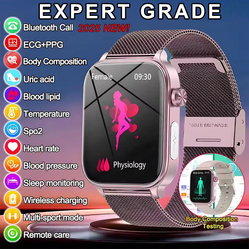 Smartwatch Health Watches - 2025 جديد ECG + PPG رصد