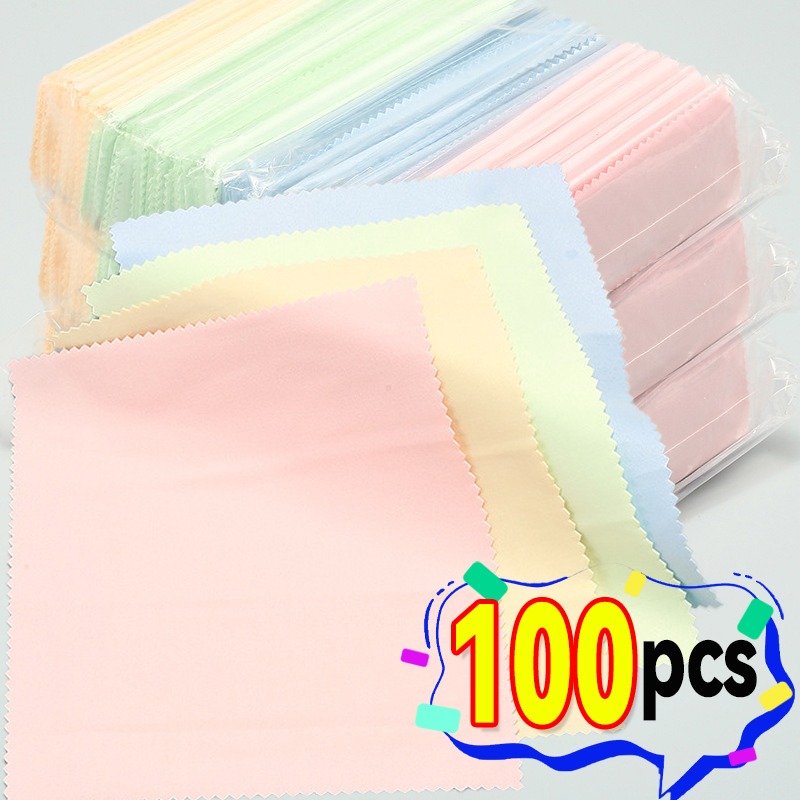 Watch Polishing Cloth - 10-100 قطعة نظارات تلميع الفضة الملابس