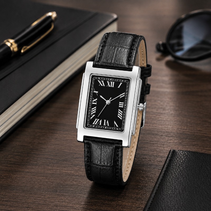 ساعات رجالية مستطيلة الشكل بتص - مراجعة Smartwatch Vintage Watches For Men وسعره