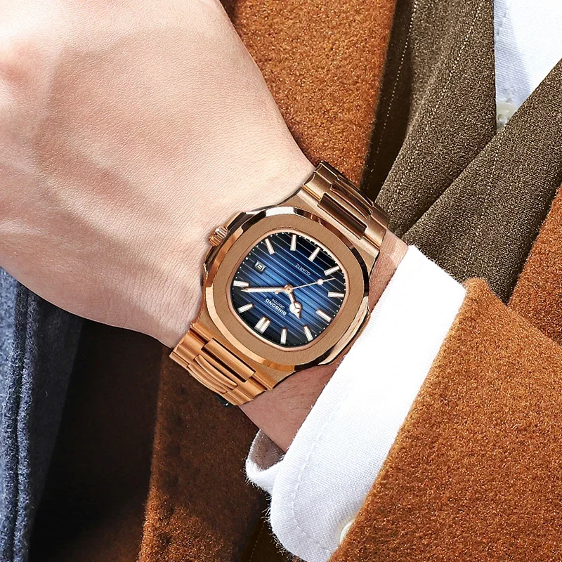 جديد سويسرا رجل عادية ارتفع ال - مراجعة Smartwatch New Watches For Men وسعره
