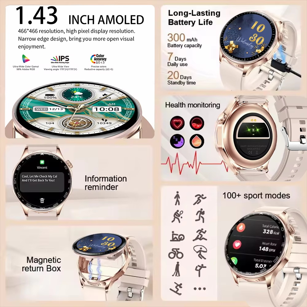 2 في 1 TWS سماعة ساعة ذكية 1.4 - مراجعة Smartwatch Noise Watches For Men وسعره