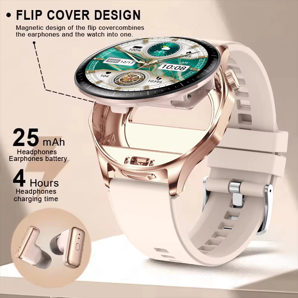 2 في 1 TWS سماعة ساعة ذكية 1.4 - مراجعة Smartwatch Noise Watches For Men وسعره