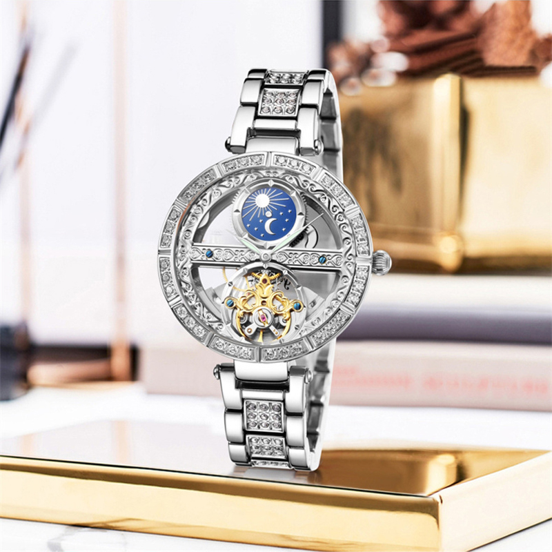 ساعة السيدات التلقائية امرأة ف - مراجعة Skeleton Mechanical Watch وسعره