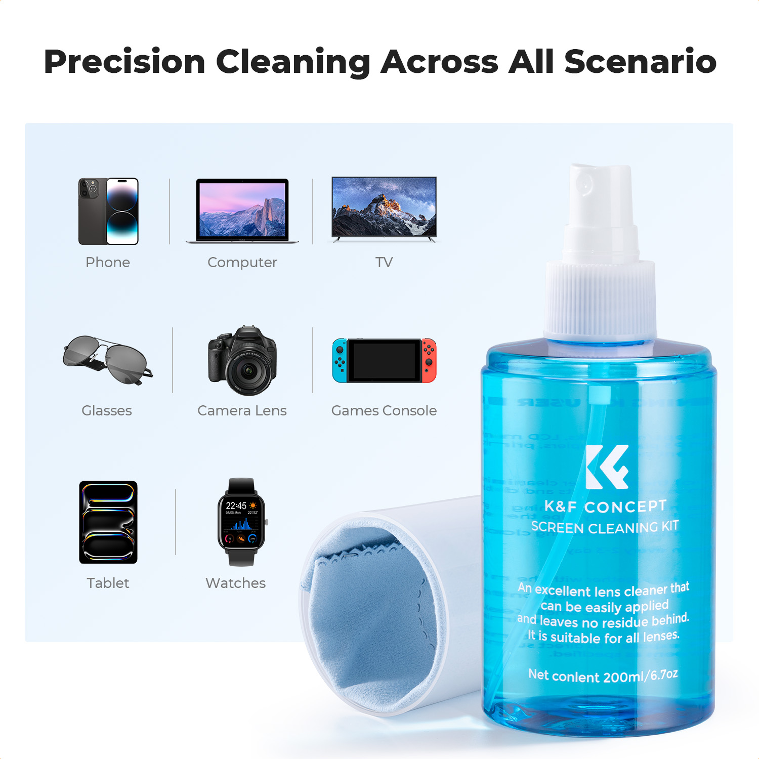K&F CONCEPT 200 مل سبراي تنظيف - مراجعة Watch Polishing Cloth وسعره