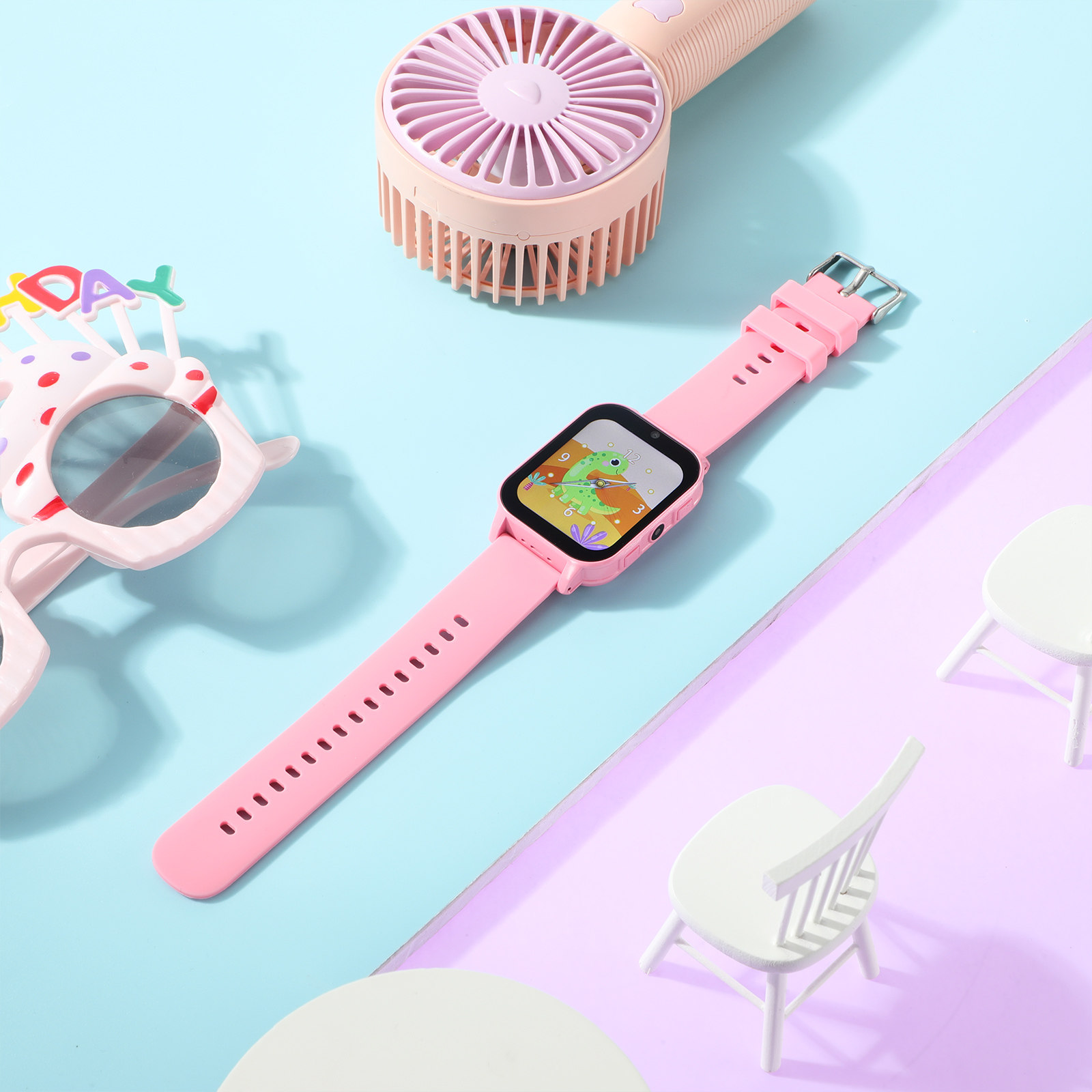 ساعة ذكية للأطفال مع ألعاب تعل - مراجعة Smartwatch Pink Watches For Kids وسعره