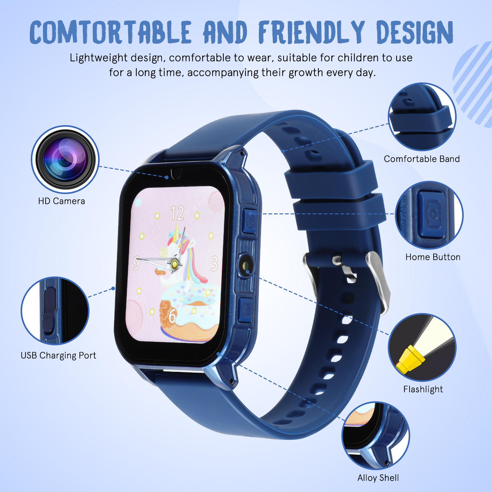 ساعة ذكية للأطفال مع ألعاب تعل - مراجعة Smartwatch Pink Watches For Kids وسعره