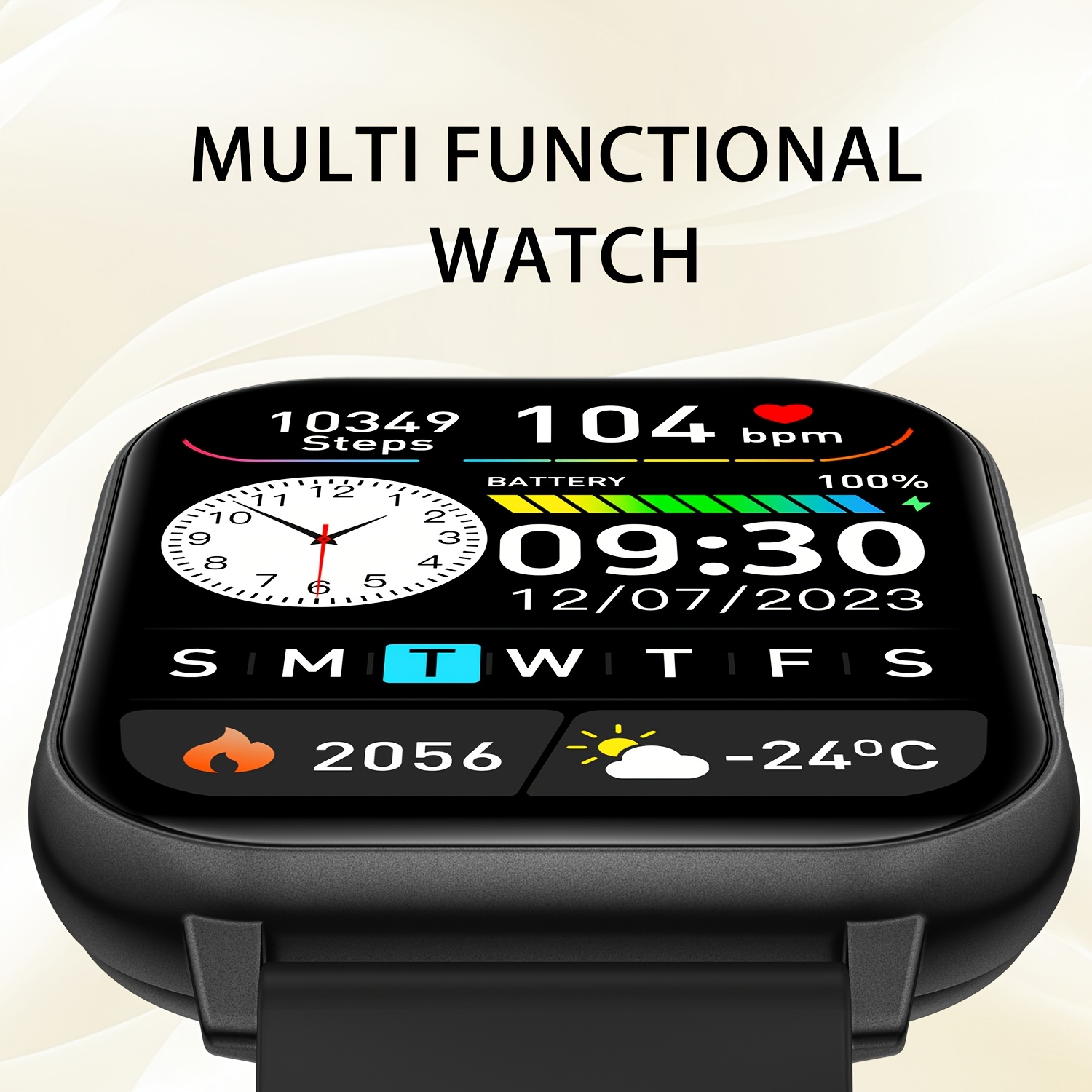 ساعة ذكية رياضية، شاشة لمس كام - مراجعة Smartwatch Watches Birthday Gift For Men وسعره