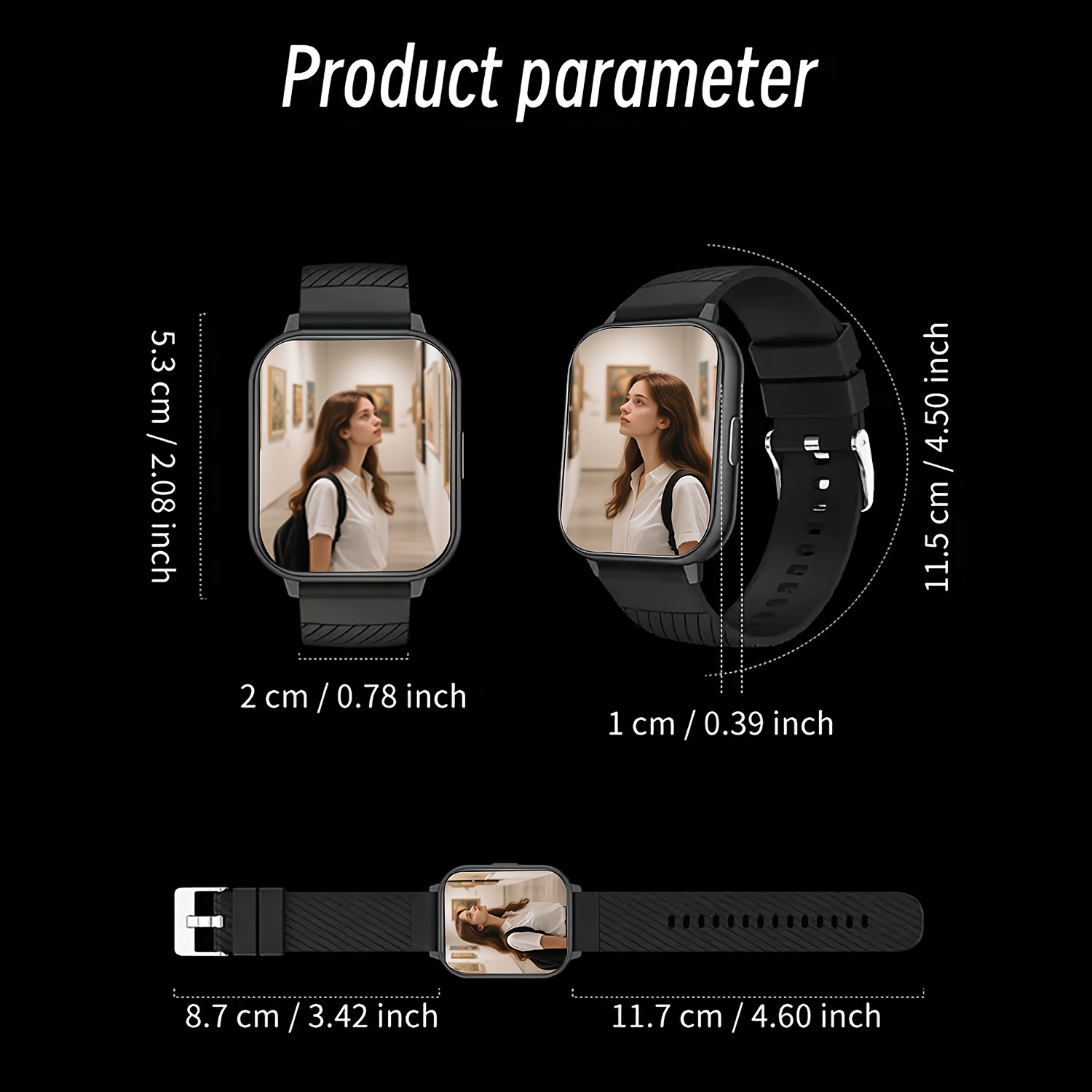 ساعة ذكية رياضية، شاشة لمس كام - مراجعة Smartwatch Watches Birthday Gift For Men وسعره