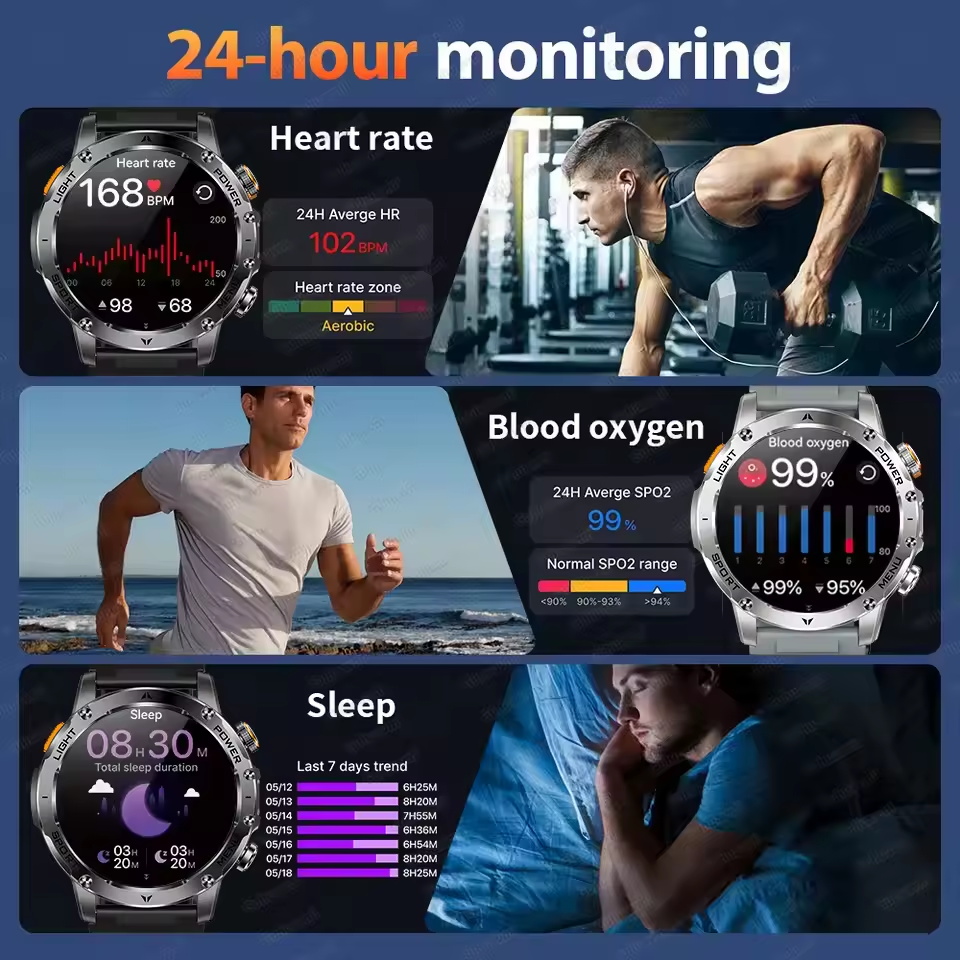 2025New في الهواء الطلق العسكر - مراجعة Smartwatch Professional Watches For Men وسعره